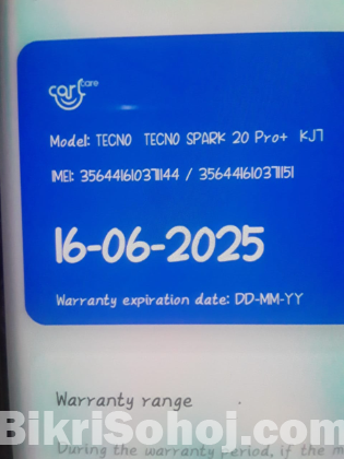 Tecno spark 20 pro+ 8/256